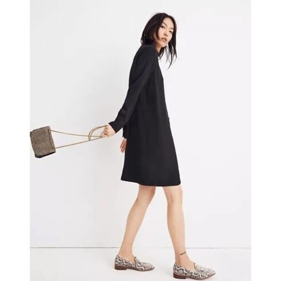 MADEWELL Heather Long-Sleeve Button-Front Mini Dress Size XXS - Picture 3 of 9